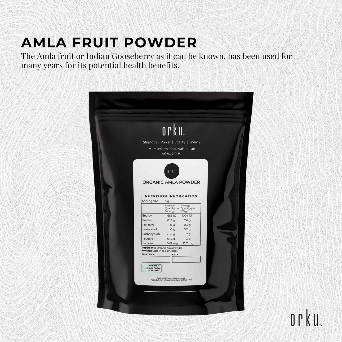 Organic Amla Powder Indian Gooseberry Emblica Officinalis Fruit Supplement