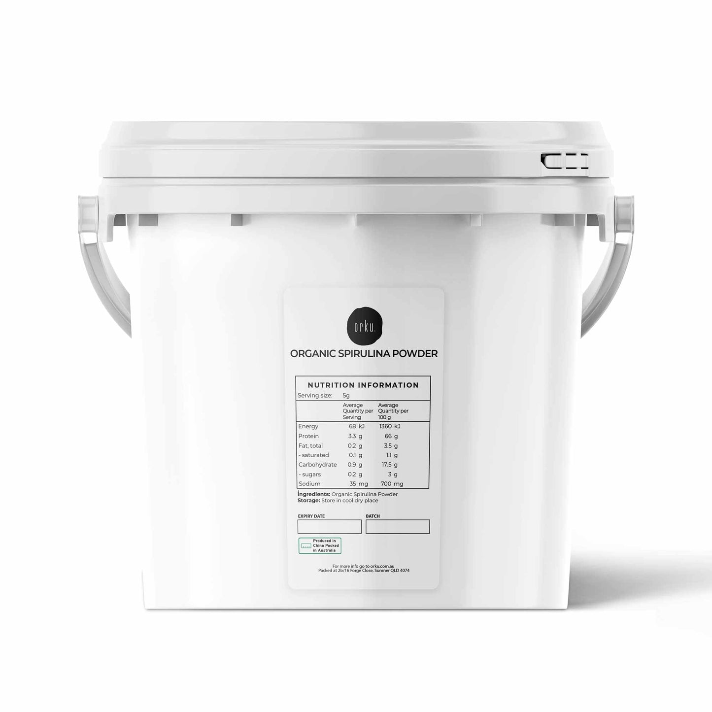 Organic Spirulina Powder Tub Bucket - Supplement Arthrospira Platensis Food