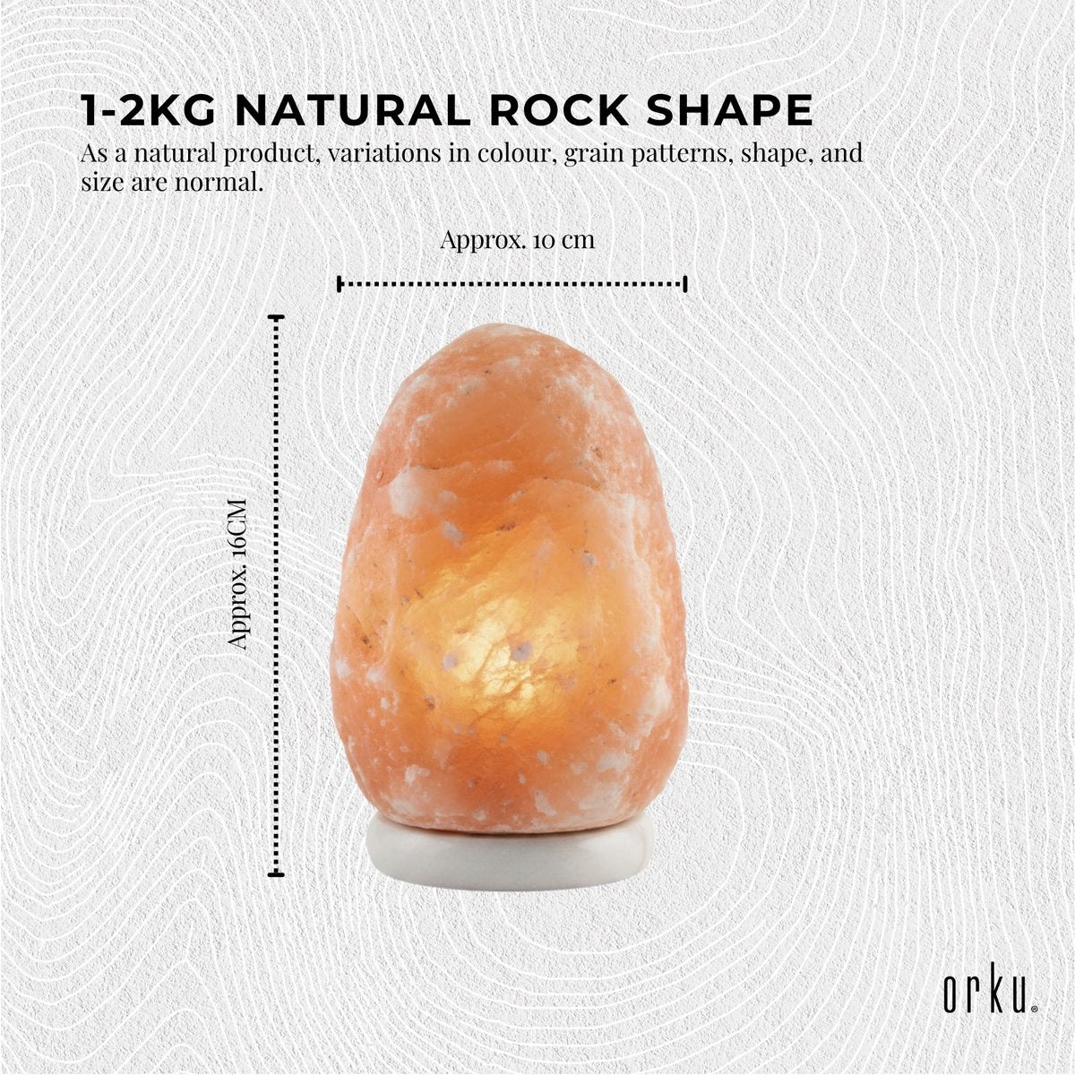 Orku 1-2 Kg Himalayan Pink Salt Lamp - Natural Rock Shape Night Light