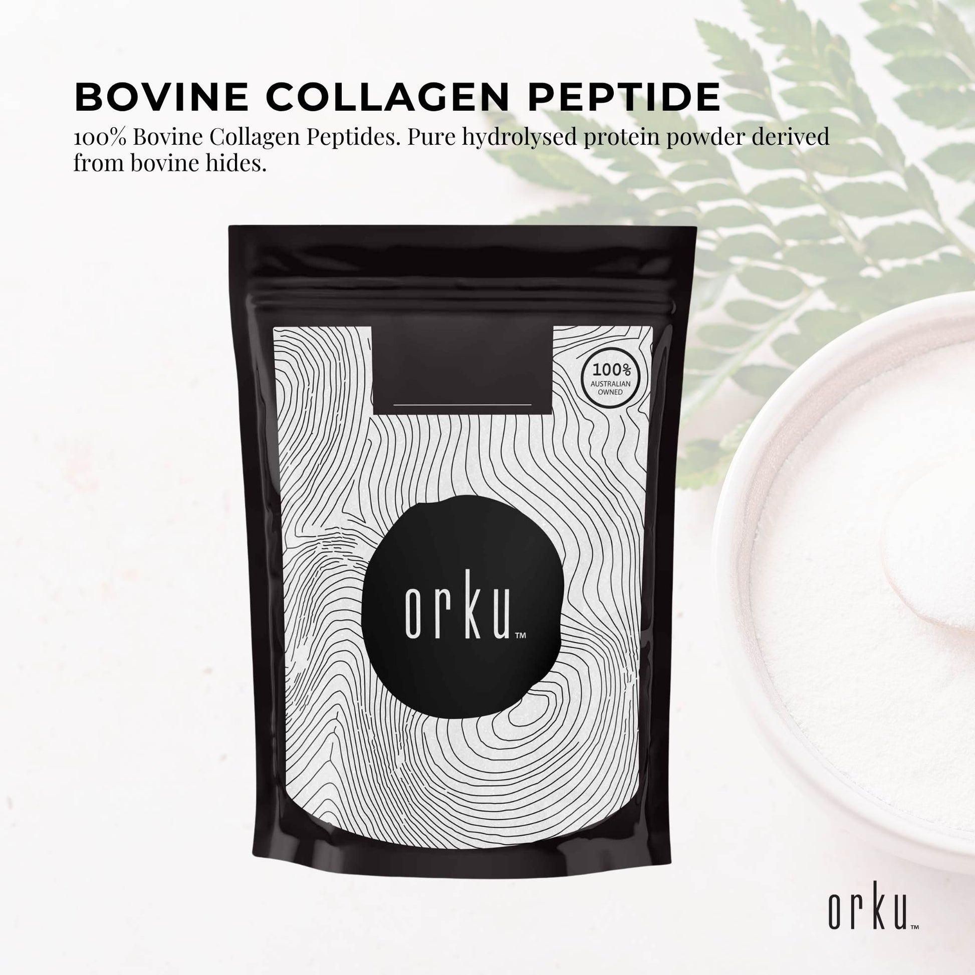Orku 400g Bovine Collagen Peptides Powder Hydrolysed Protein Unflavoured