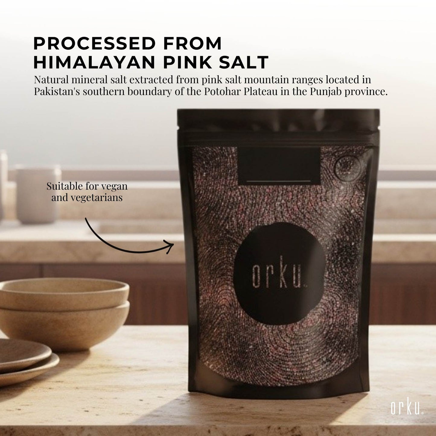 Orku 100g Himalayan Fine Grain Black Salt Kala Namak Table Salt