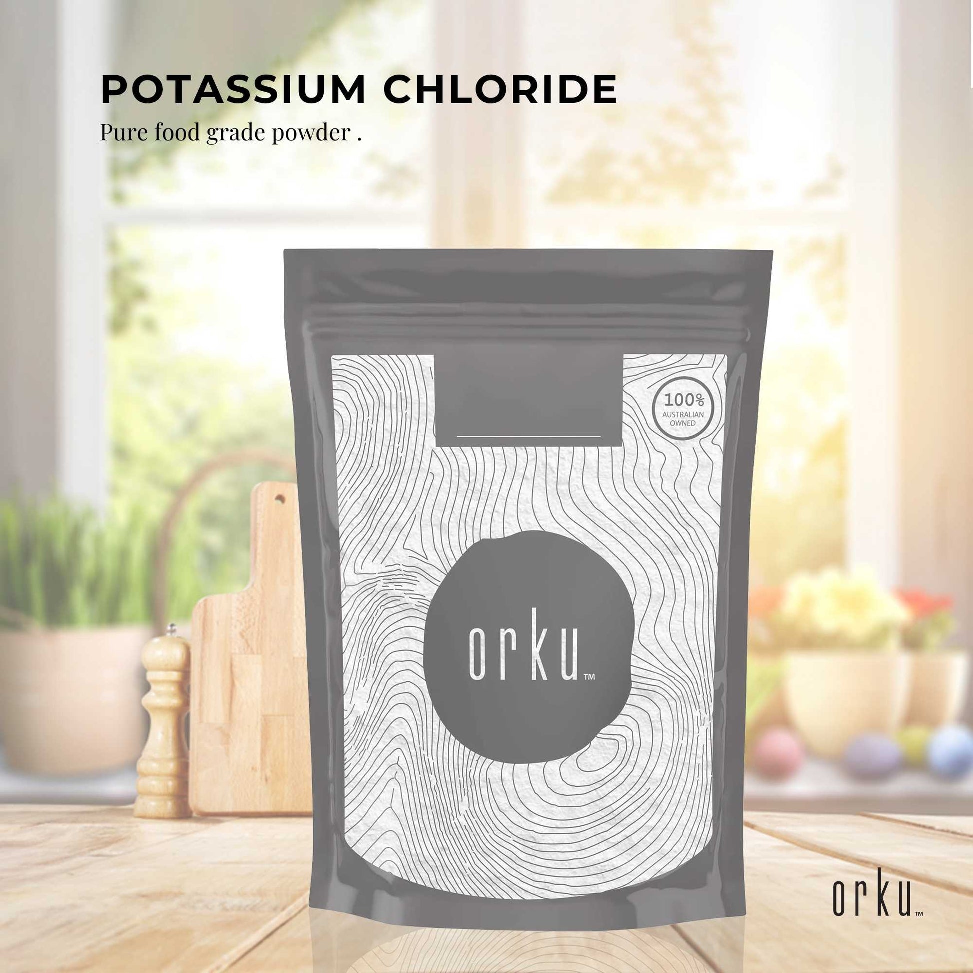 Orku 100g Potassium Chloride Powder (KCl) - Food Grade E508 Salt Substitute