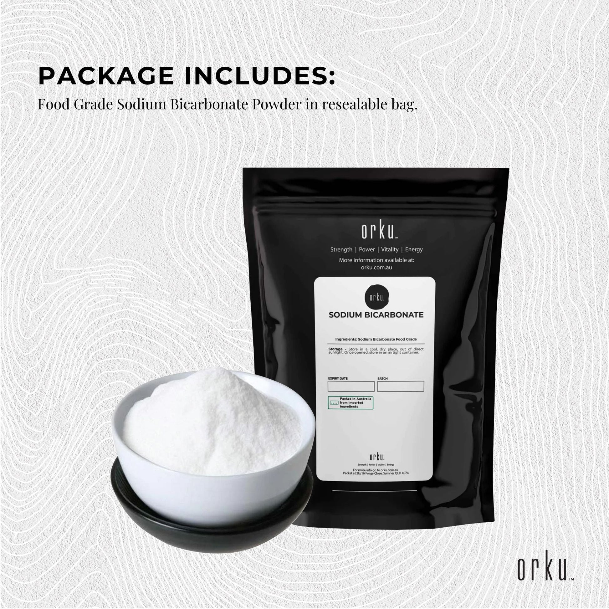 Orku 100g Sodium Bicarbonate Food Grade Baking Soda Aluminium Free Powder