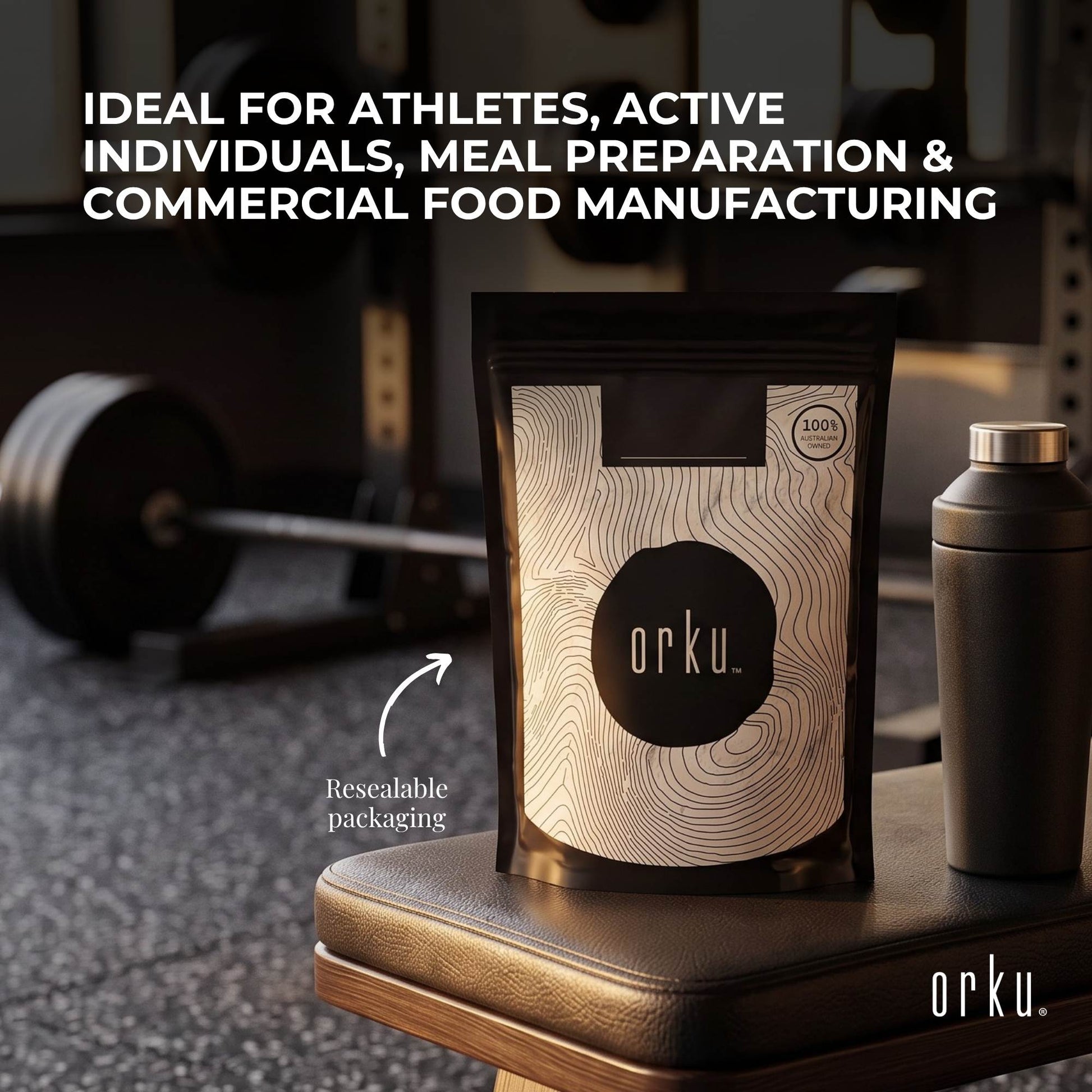 Orku 100g Whey Protein Isolate Powder WPI 90% Unflavoured Native Bag