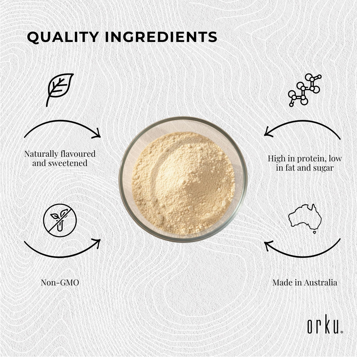 Orku 2Kg Whey Protein Isolate WPI Vanilla Powder Tub