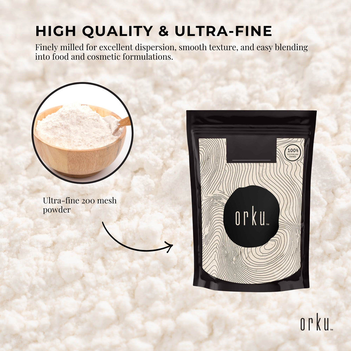 Orku 400g Xanthan Gum Thickener Fine Powder 200 Mesh FCC E415 Food Grade