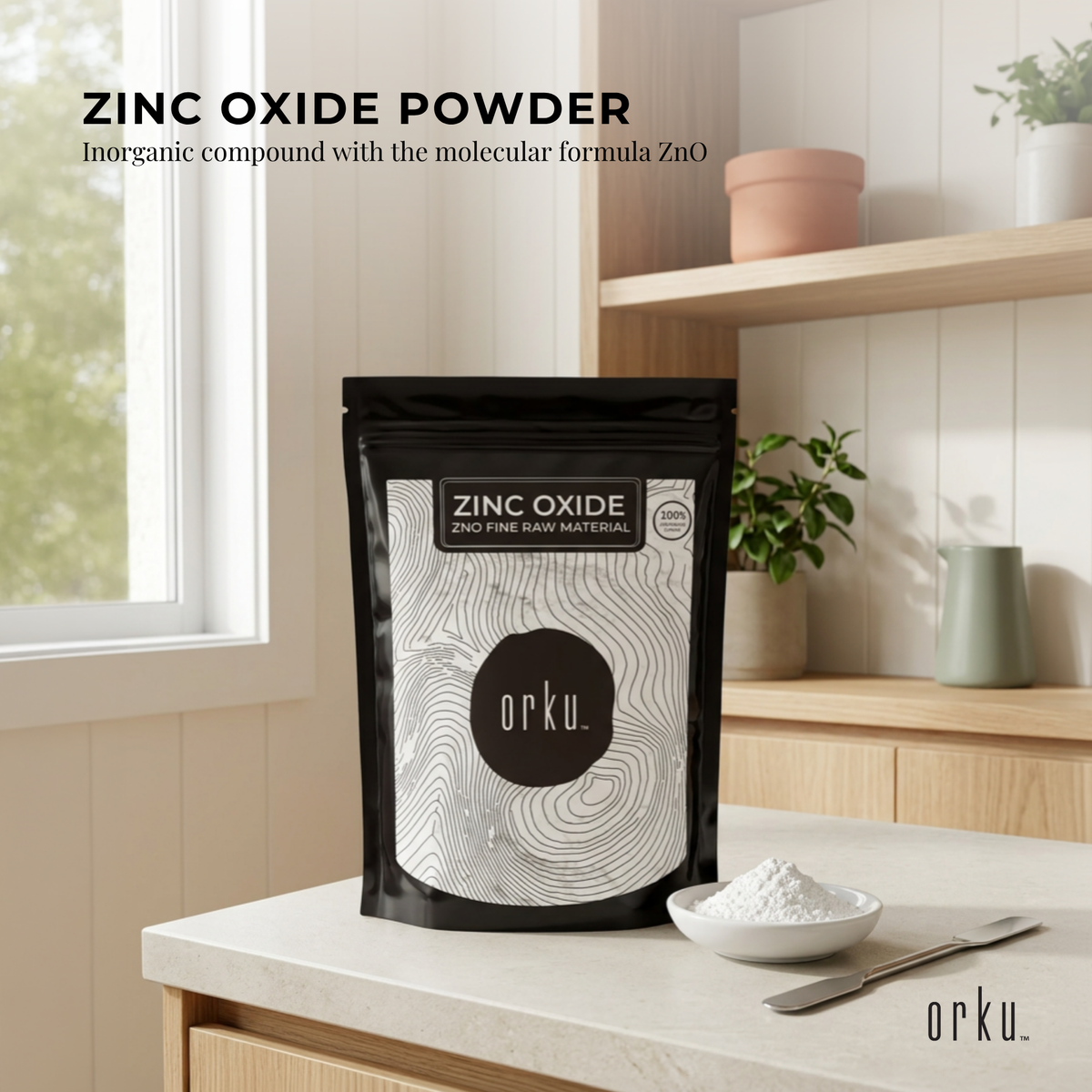 Orku 100g Zinc Oxide Powder Food Grade 99.9% ZnO Fine Raw Material