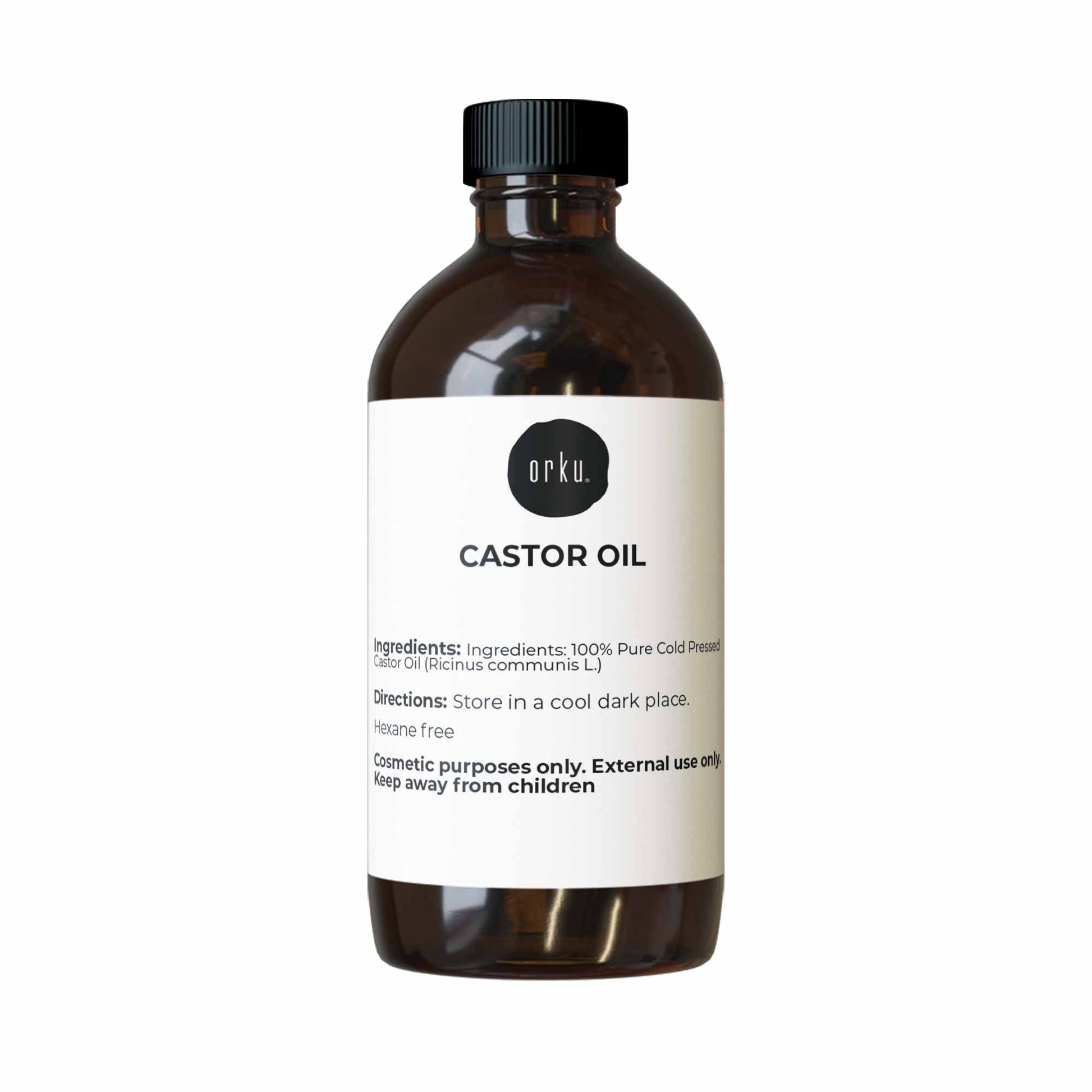 Orku 100ml Castor Oil Cold Pressed Virgin Hexane Free