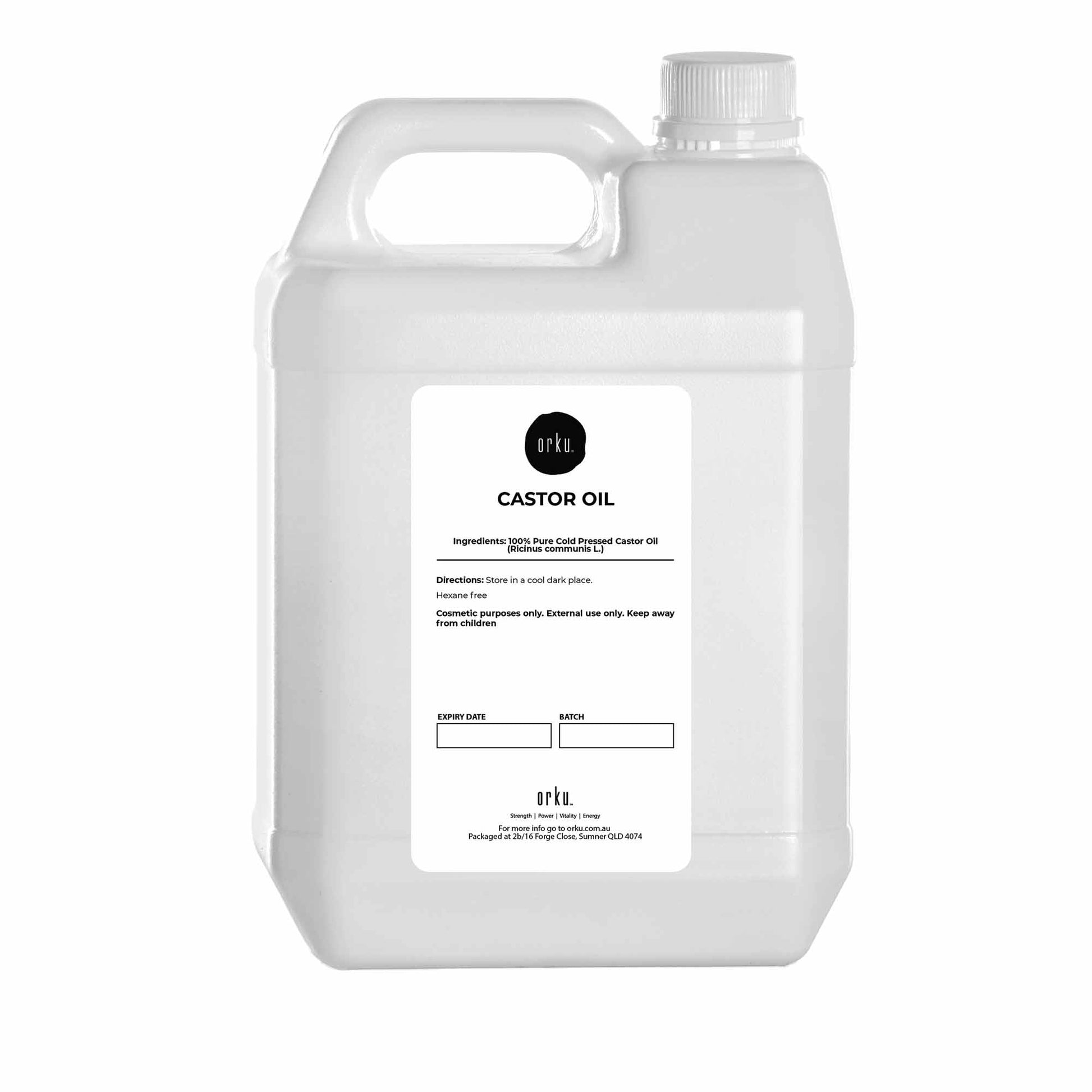 Orku 100ml Castor Oil Cold Pressed Virgin Hexane Free