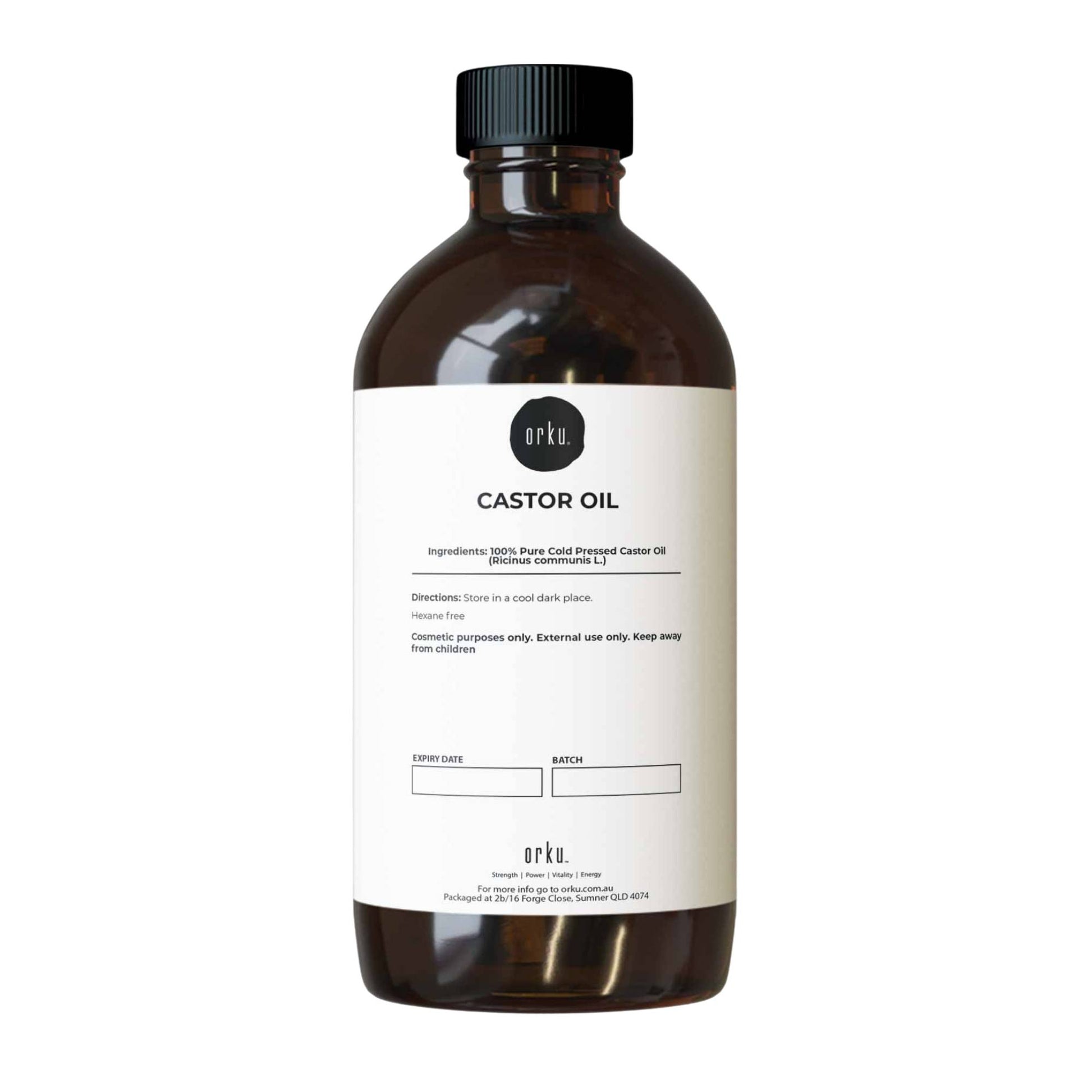 Orku 100ml Castor Oil Cold Pressed Virgin Hexane Free