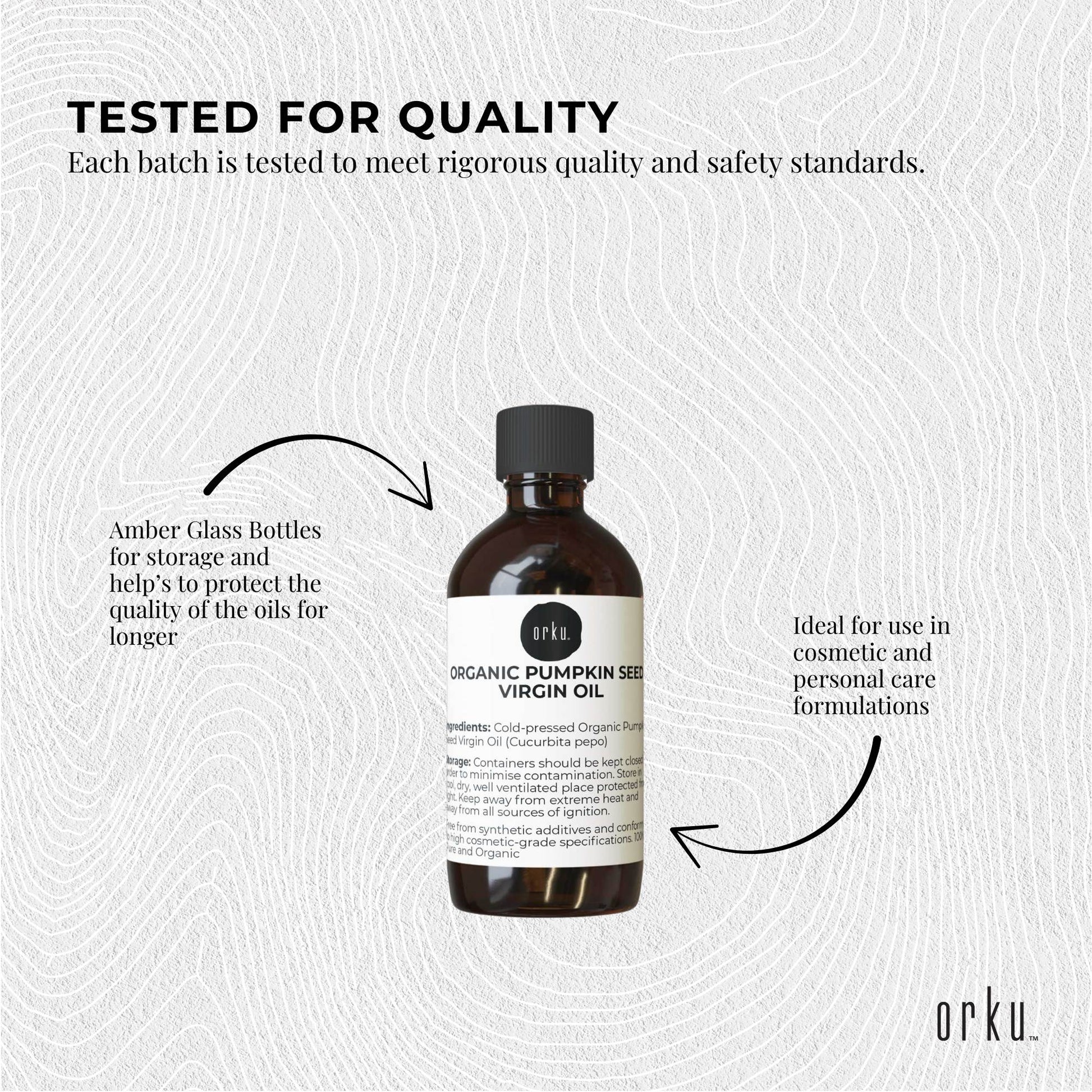 Orku 100ml Organic Pumpkin Seed Virgin Oil Cold Pressed Cosmetic Grade