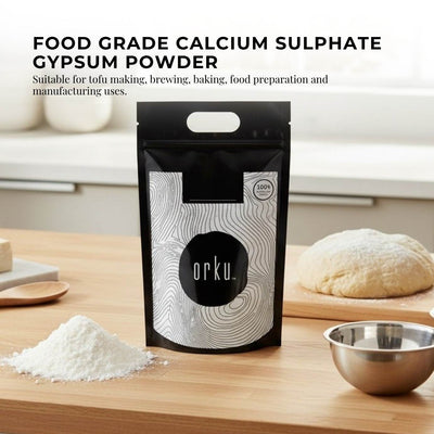 Orku 10Kg Fine Calcium Sulphate Gypsum Powder - Dihydrate Food Grade FCC E516