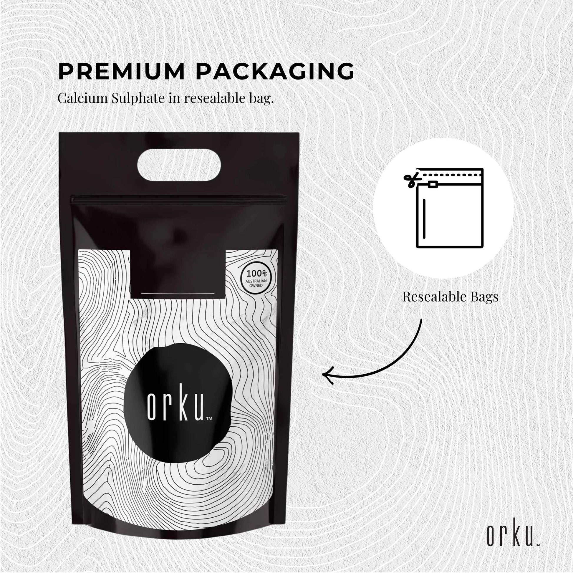 Orku 10Kg Fine Calcium Sulphate Gypsum Powder - Dihydrate Food Grade FCC E516