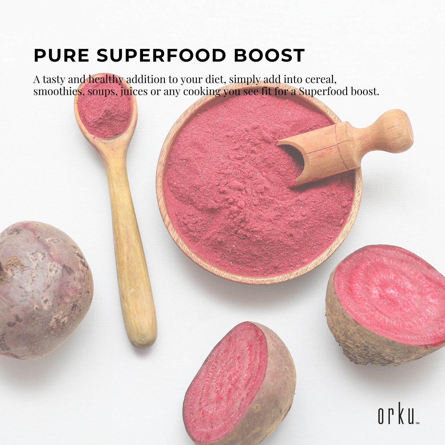 Orku 10Kg Organic Beetroot Powder - 100% Pure Beet Root Powder - Beta vulgaris