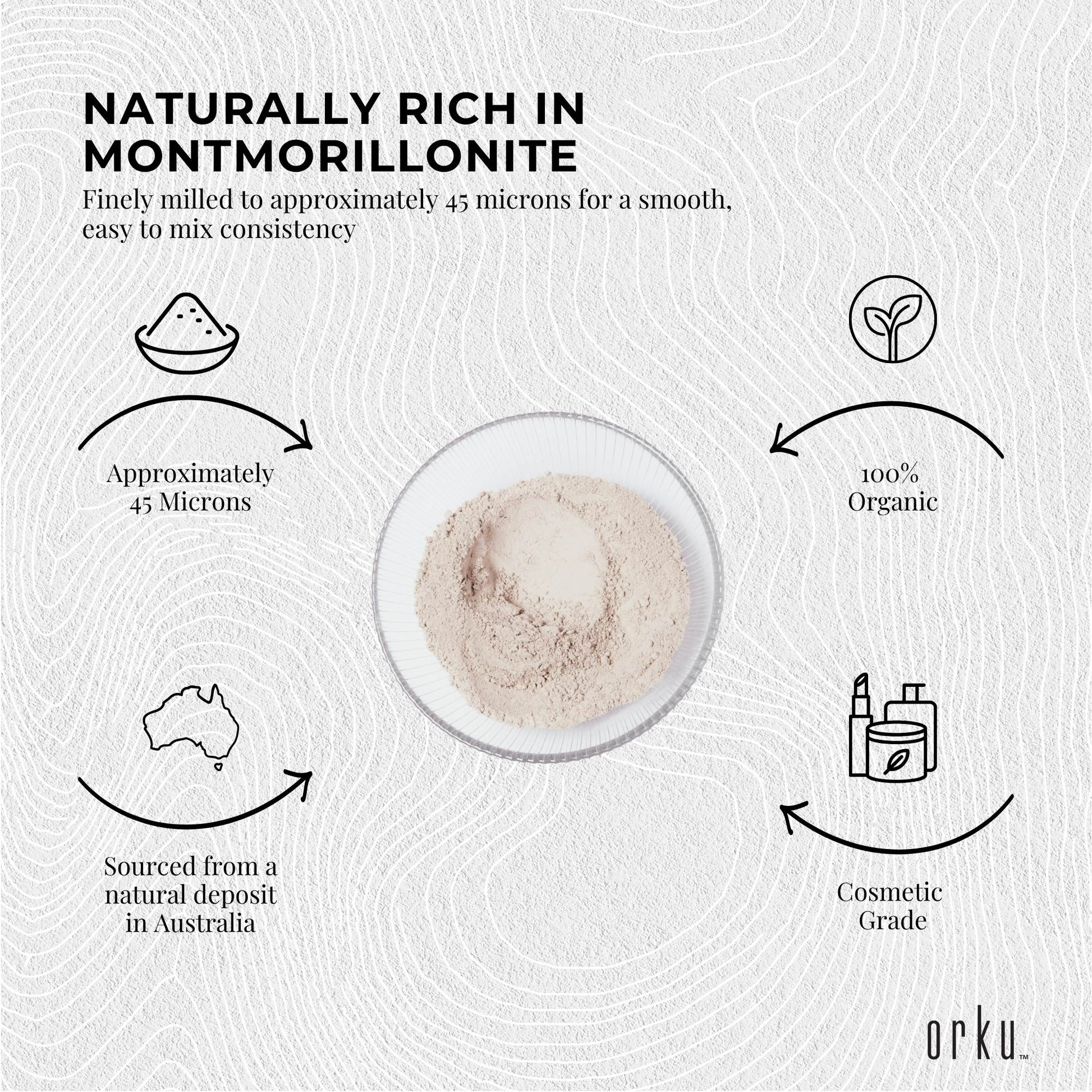 Orku 10Kg Organic Bentonite Clay Powder Cosmetic Grade Montmorillonite