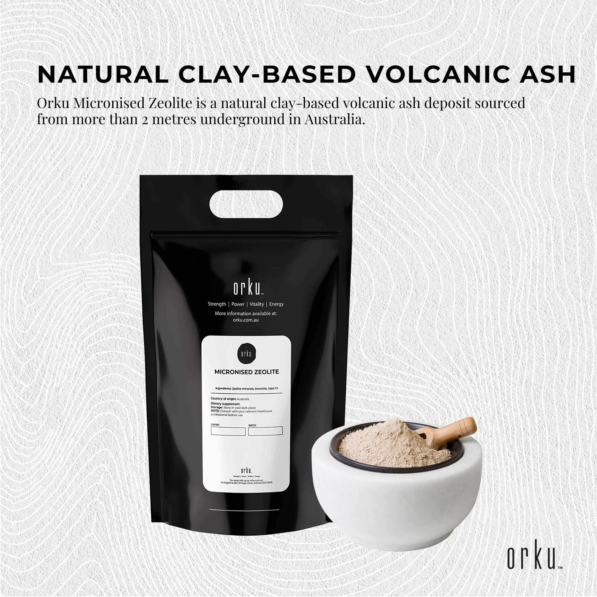 Orku 10Kg Ultrafine Micronised Zeolite Powder - Natural Clinoptilolite Mineral