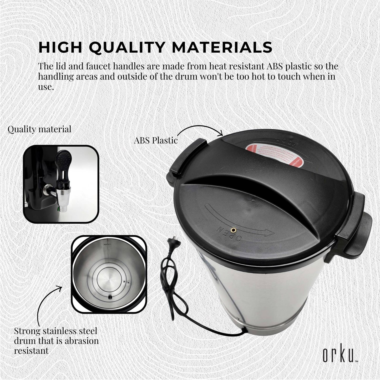 Orku 10L Candle Wax Heater - Core Heating With Tap For Candle Making Silver