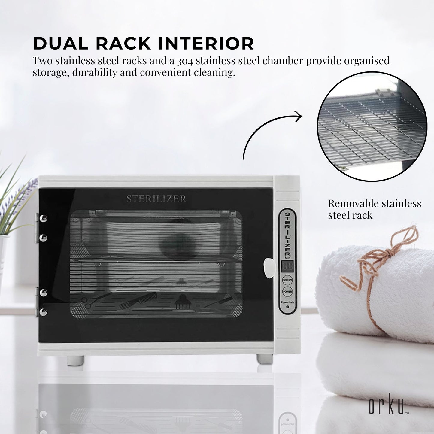 Orku 10L UV Disinfection Cabinet for Salon Beauty Nail Tool Storage