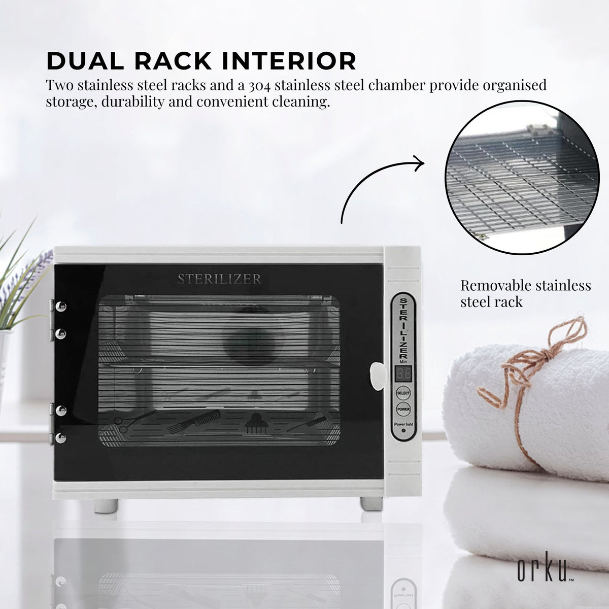 Orku 10L UV Disinfection Cabinet for Salon Beauty Nail Tool Storage