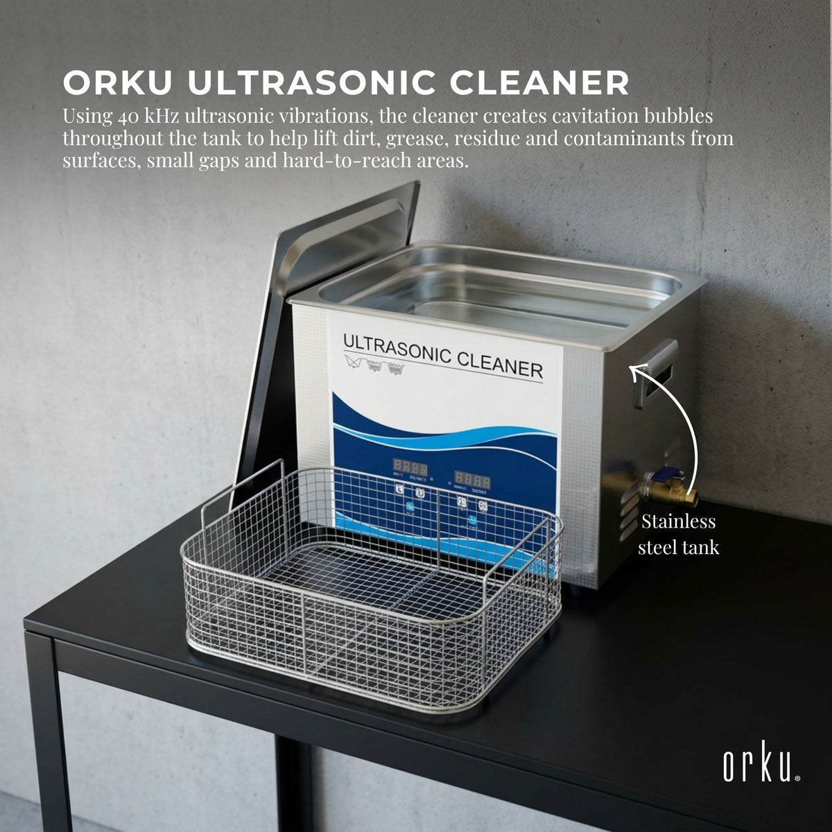 Orku 15L Ultrasonic Jewellery Cleaner Professional Machine + Digital Timer