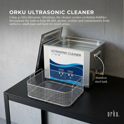 Orku 15L Ultrasonic Jewellery Cleaner Professional Machine + Digital Timer