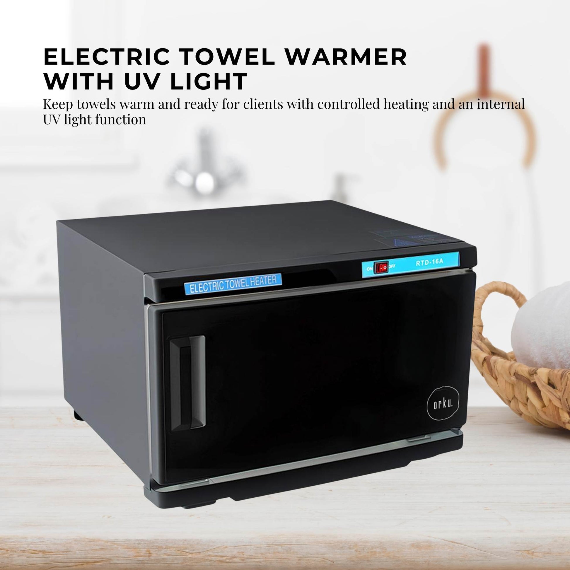 Orku 16L UV Electric Towel Warmer Cabinet Salon Spa Black