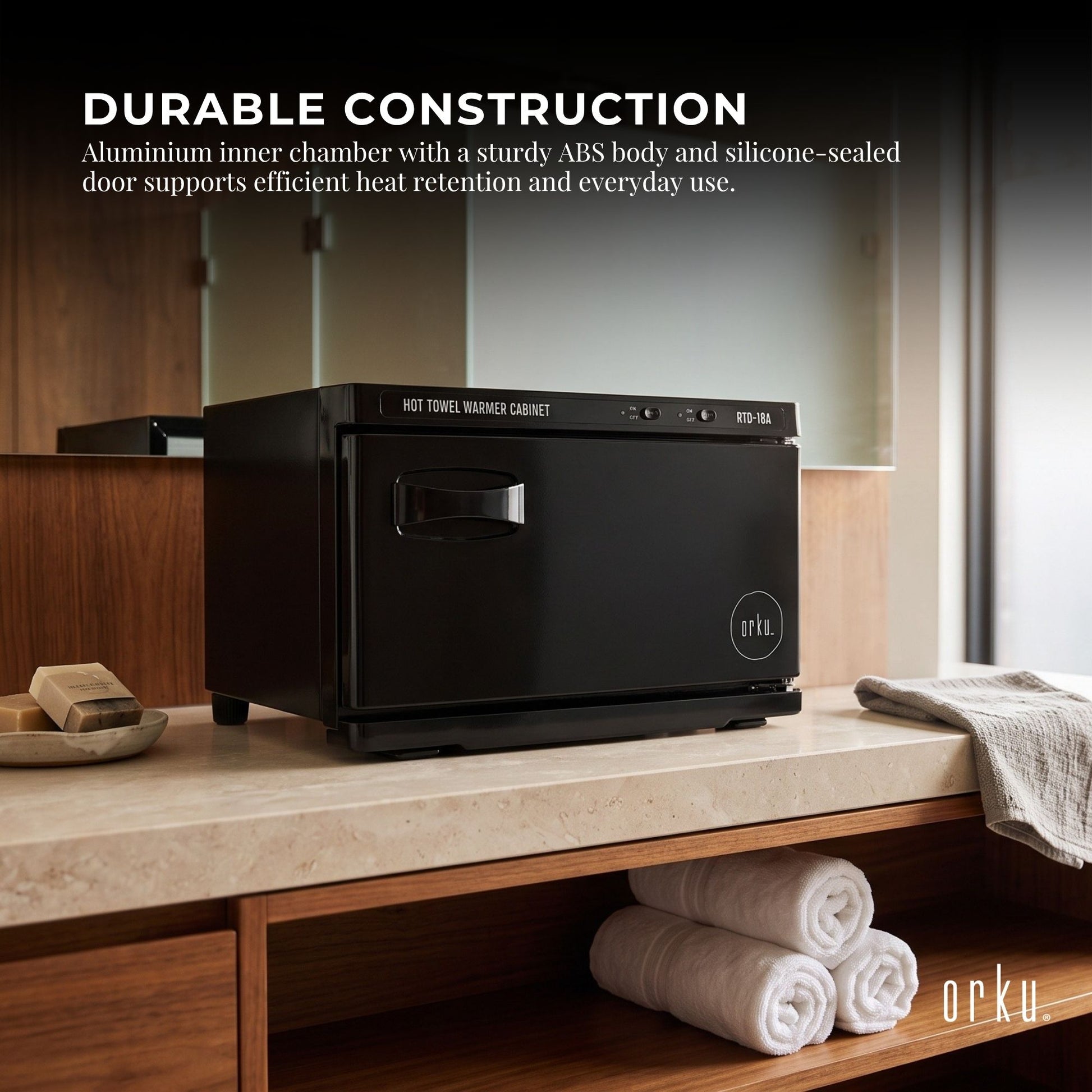 Orku 18L UV Electric Towel Warmer Cabinet Salon Spa Black