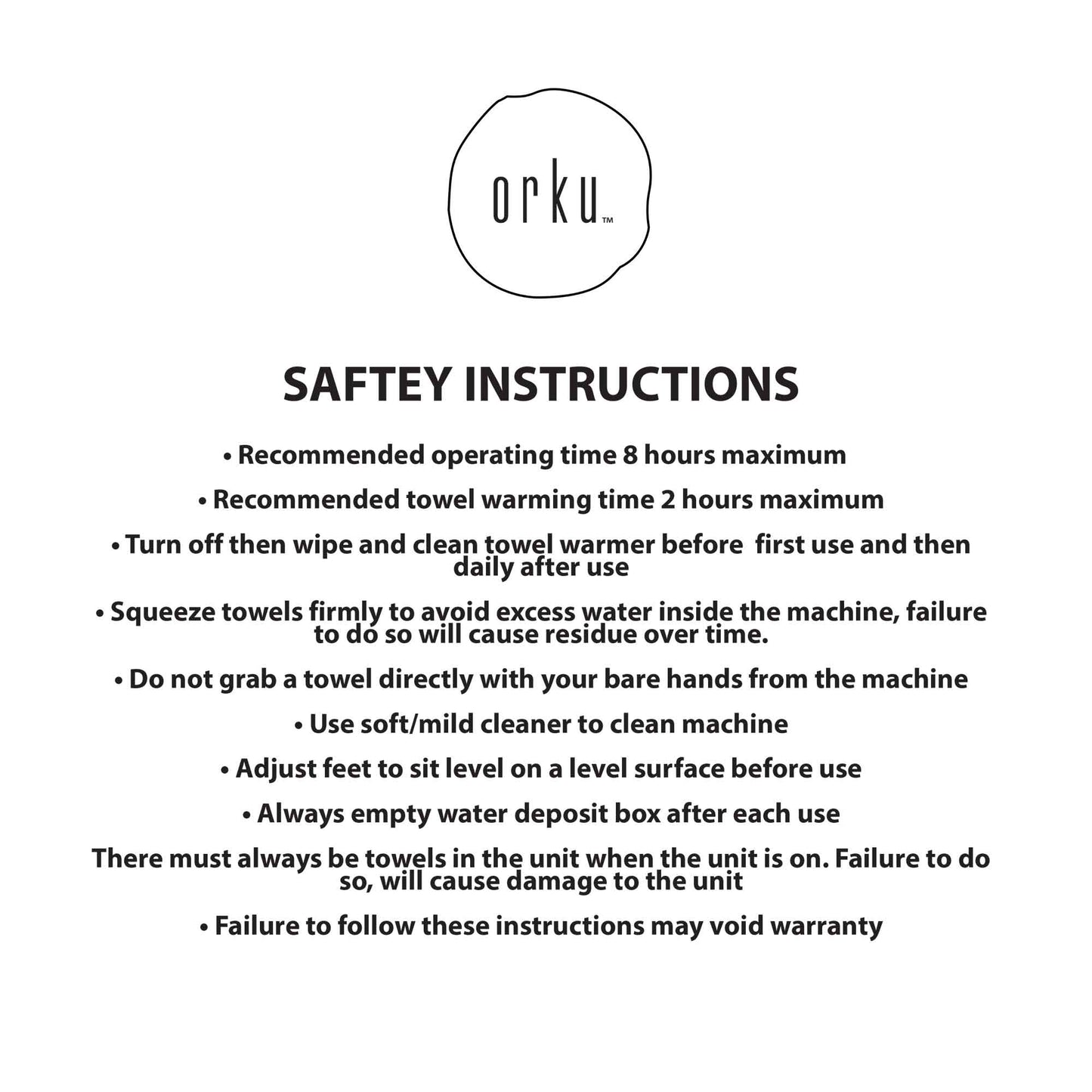 Orku 18L White UV Electric Towel Warmer Steriliser Cabinet Salon Heat Sanitiser