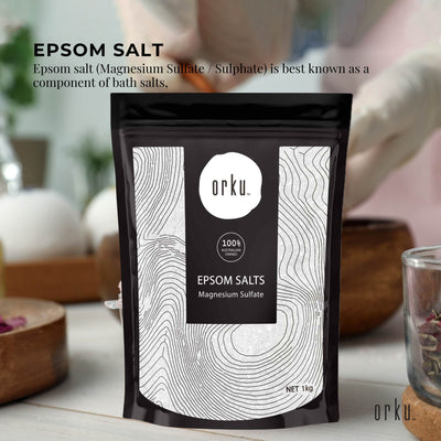 Orku 1Kg Epsom Salt - Magnesium Sulphate Bath Salts Skin Body