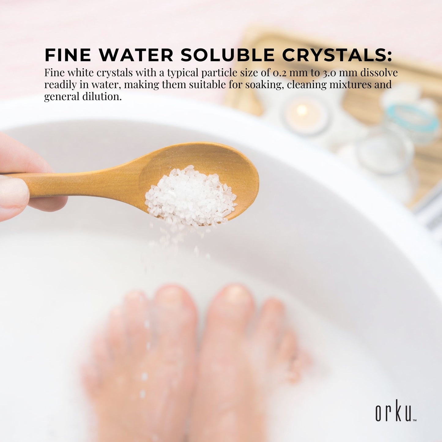 Orku 1Kg Epsom Salt Magnesium Sulphate Bath Salts Skin Body