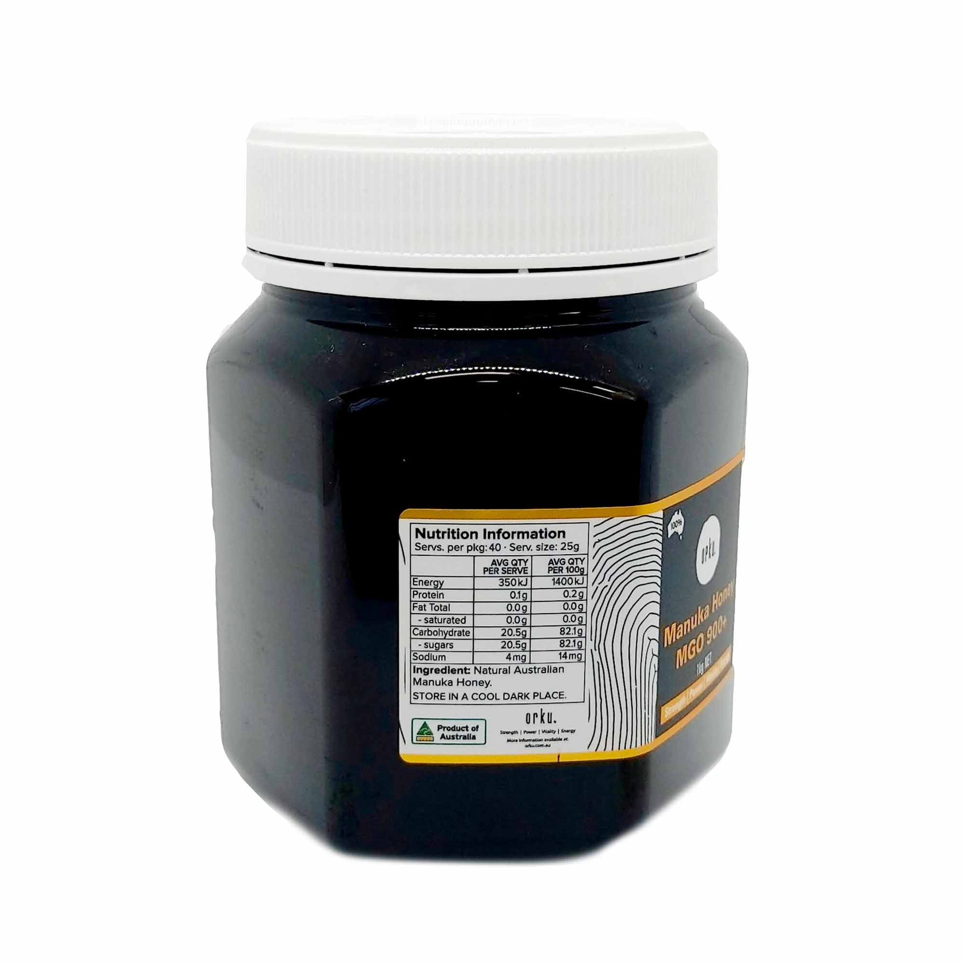 Orku 1Kg MGO 900+ Australian Manuka Honey - 100% Raw Natural Pure Jelly Bush