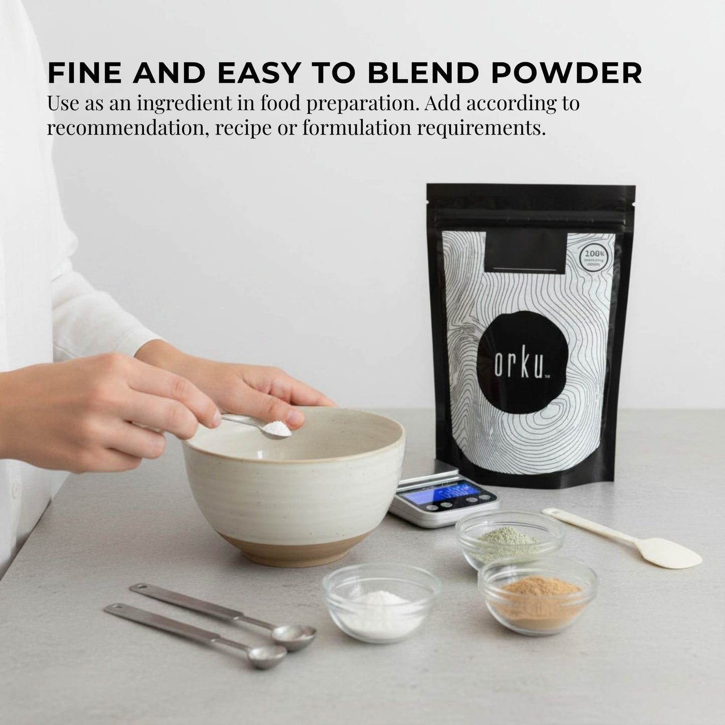 Orku Magnesium Bisglycinate Powder Unflavoured Chelated Biglycinate