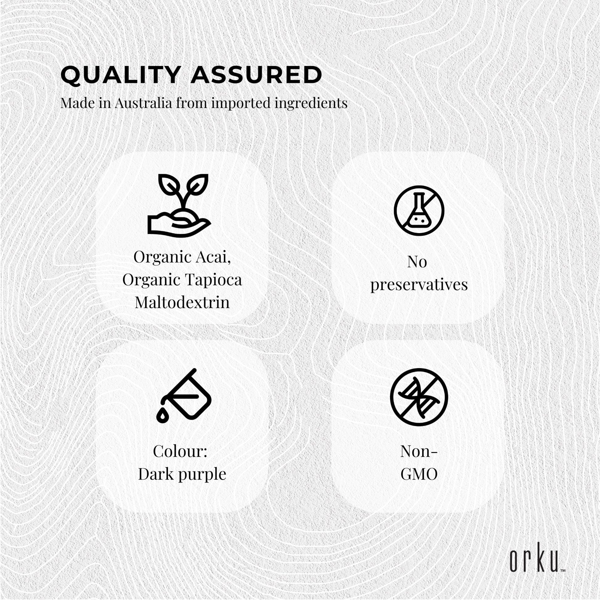 Orku 1Kg Organic Acai Powder Brazilian Berry Smoothie Bowl Ingredient