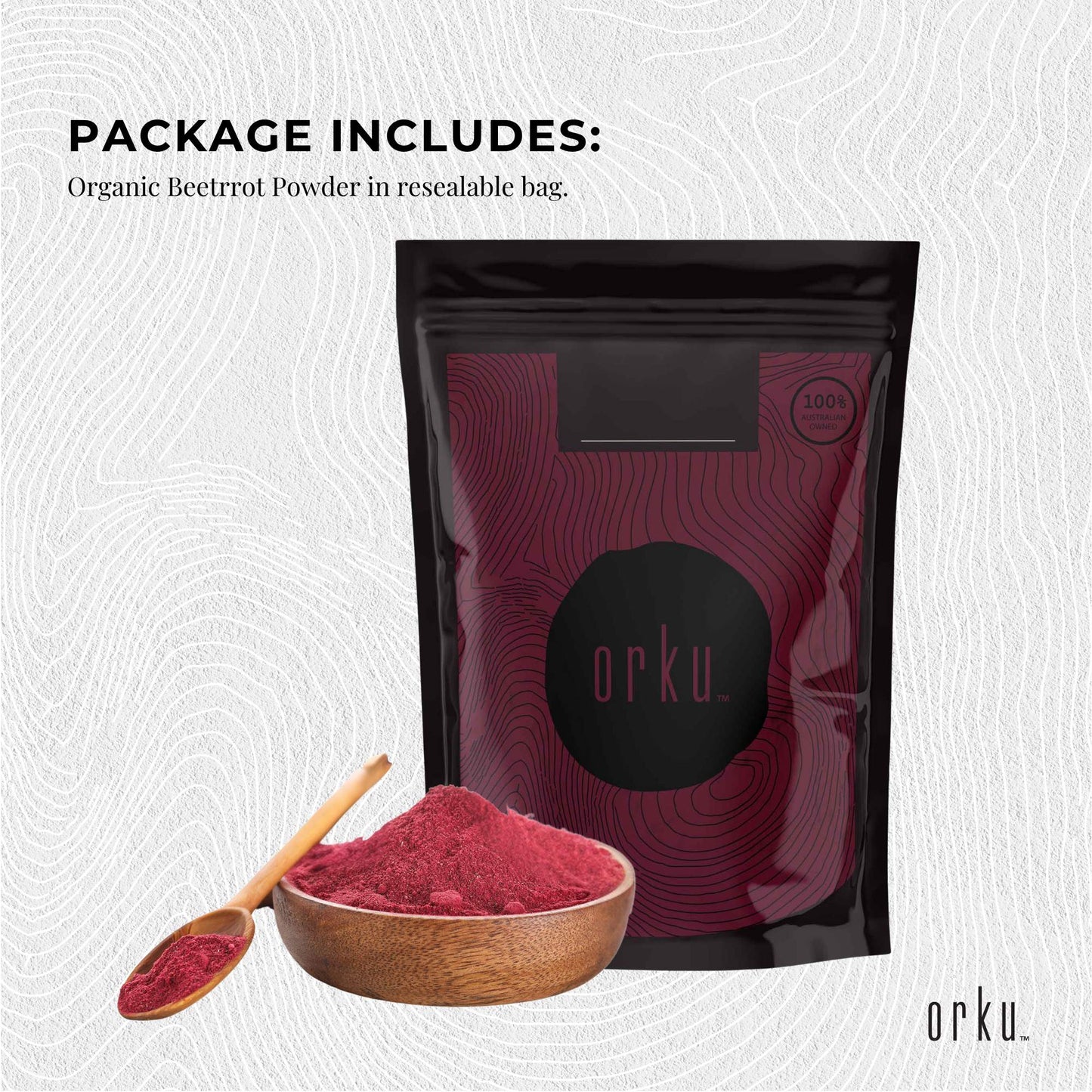 Orku 2Kg Organic Beetroot Powder - 100% Pure Beet Root Powder - Beta vulgaris