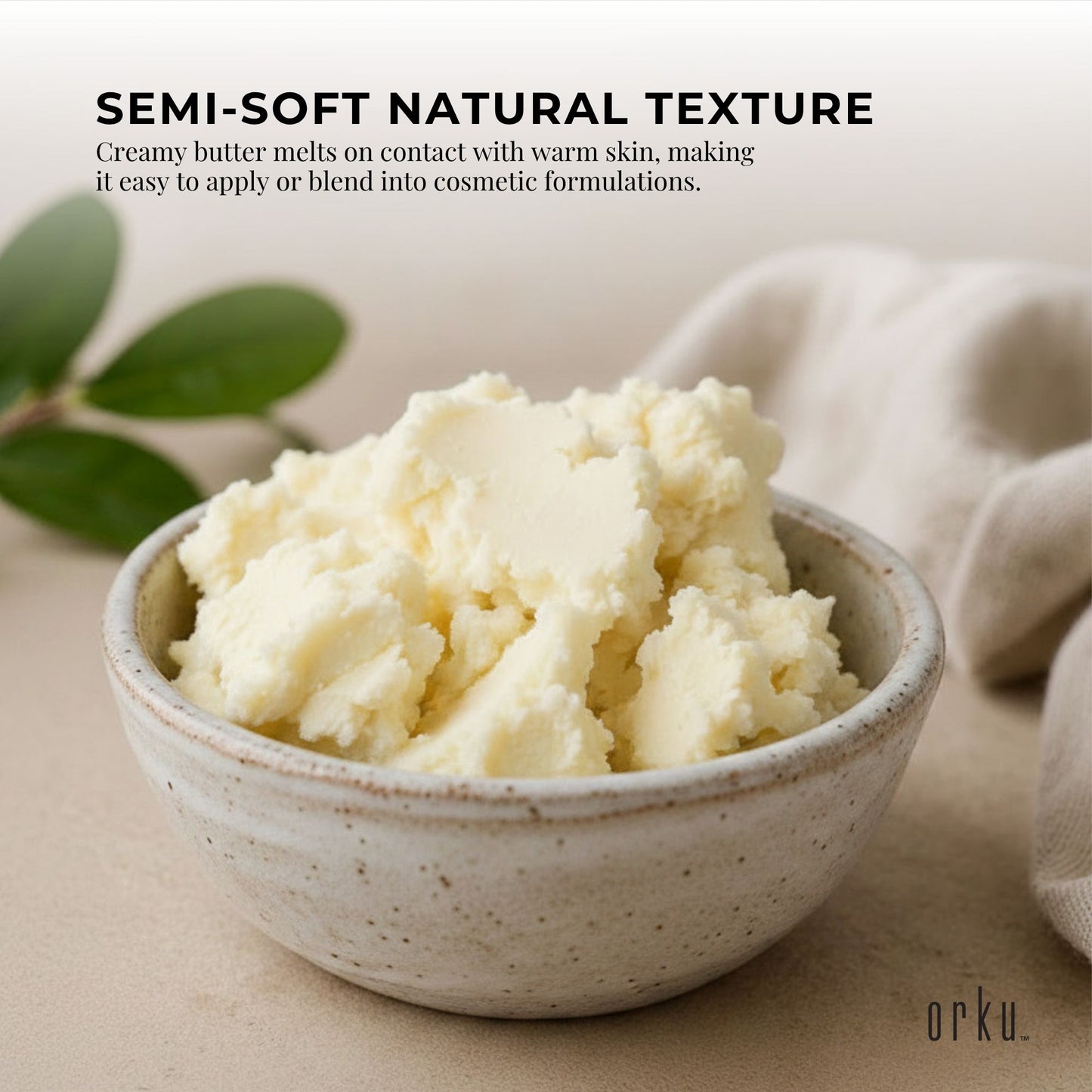 Orku 1Kg Organic Unrefined Shea Butter Raw African Karite Chunks
