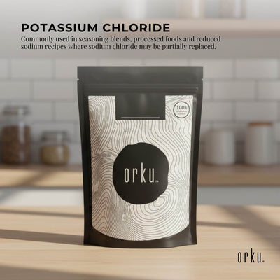 Orku 1Kg Potassium Chloride Powder (KCl) - Food Grade E508 Salt Substitute