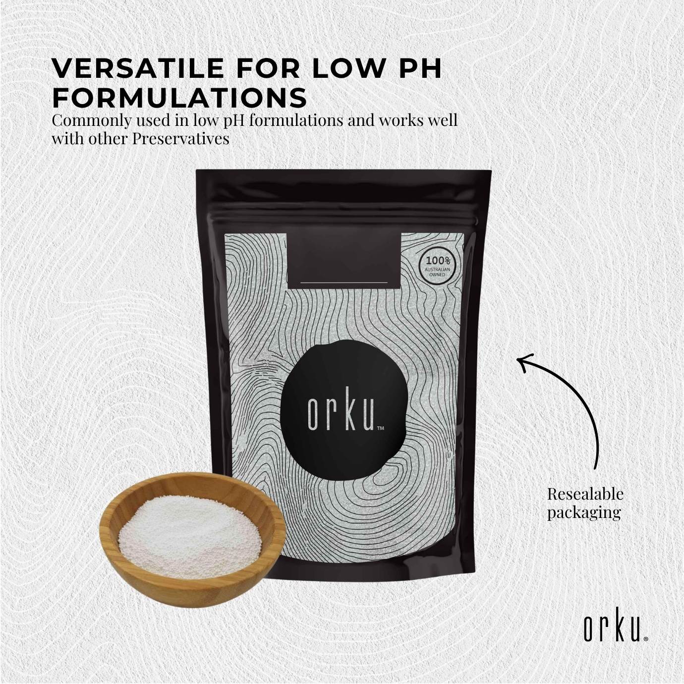 Orku 1Kg Sodium Benzoate USP/FCC Grade Prills – E211 Preservative CAS 532-32-1
