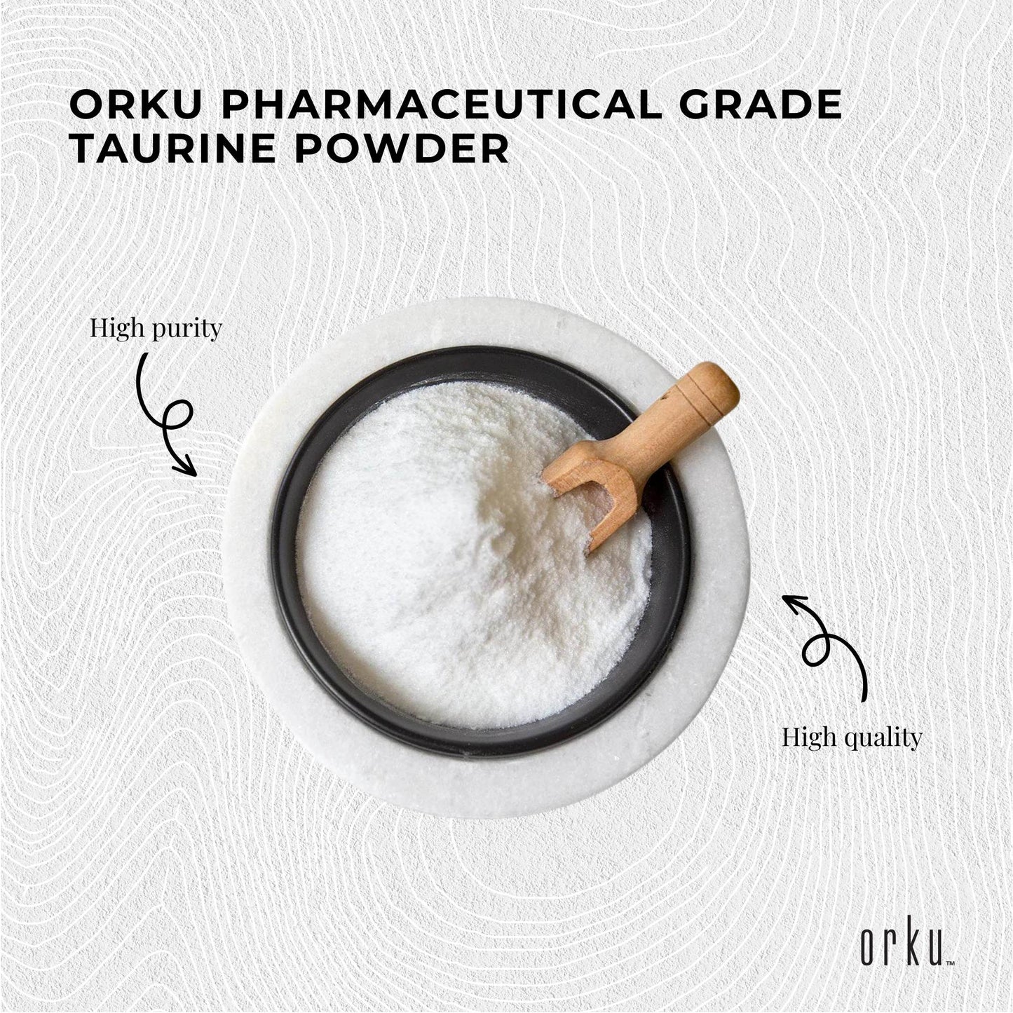 Orku 1Kg Taurine Powder - High Purity L-Taurine Amino Acid Ingredient