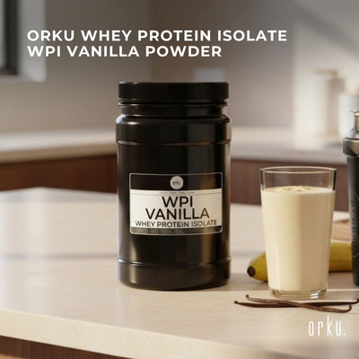 Orku 1Kg Whey Protein Isolate WPI Vanilla Powder Jar