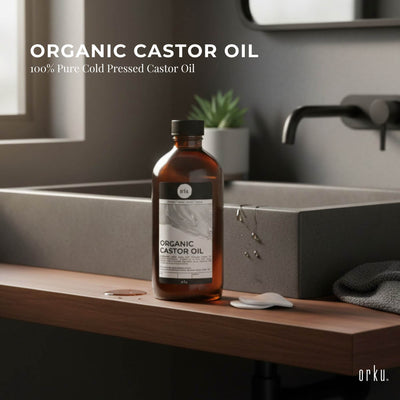 Orku 500ml Organic Castor Oil - Hexane Free Cold Pressed