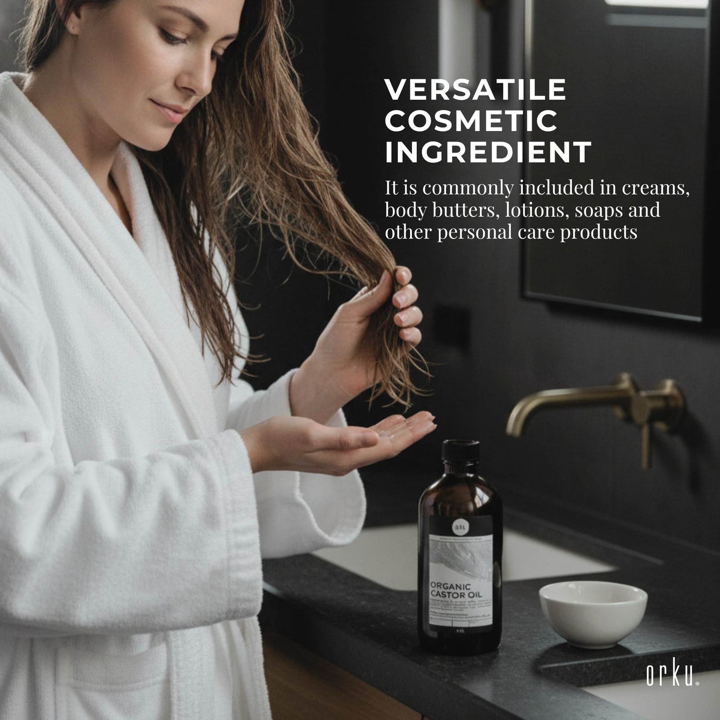 Orku 500ml Organic Castor Oil - Hexane Free Cold Pressed