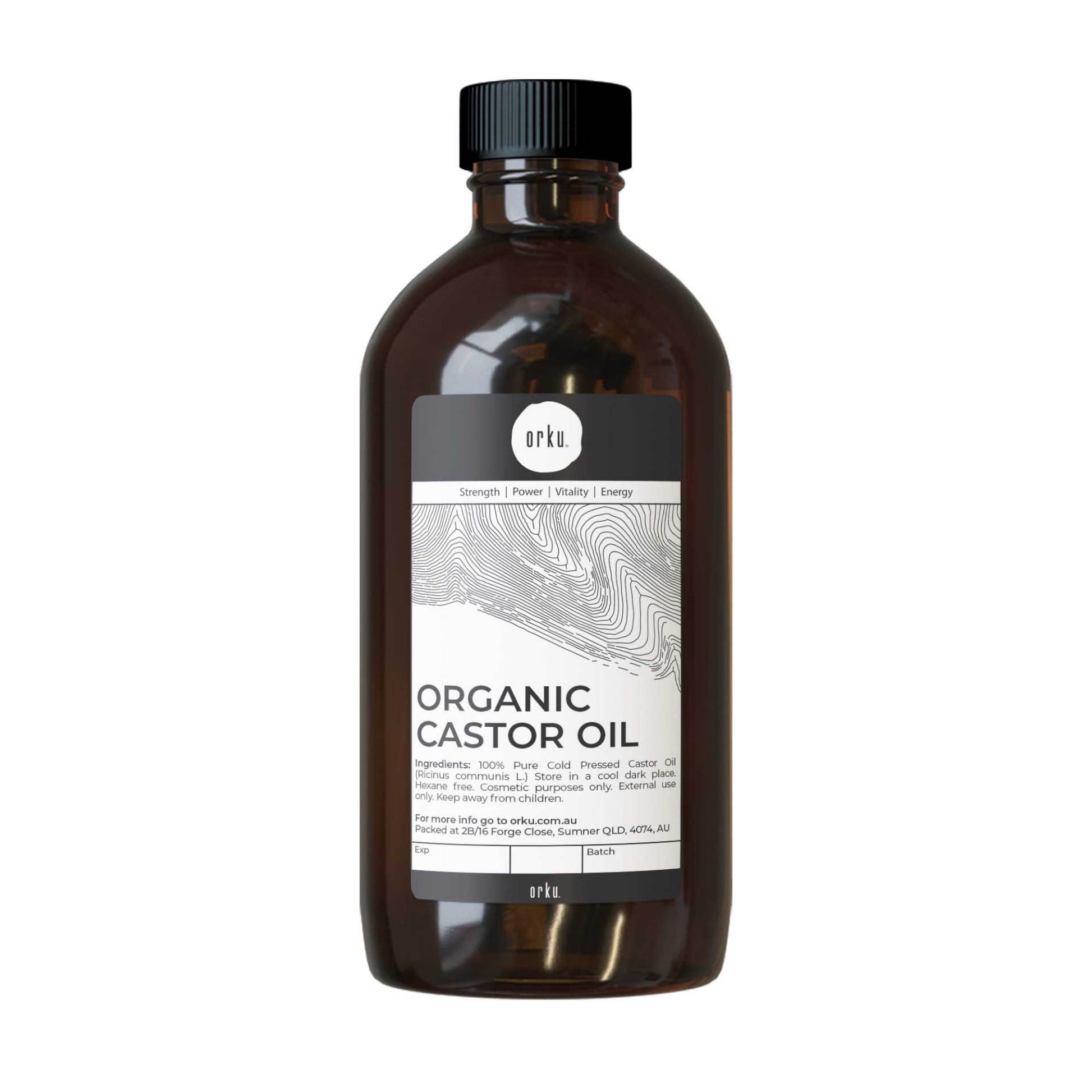Orku 500ml Organic Castor Oil - Hexane Free Cold Pressed