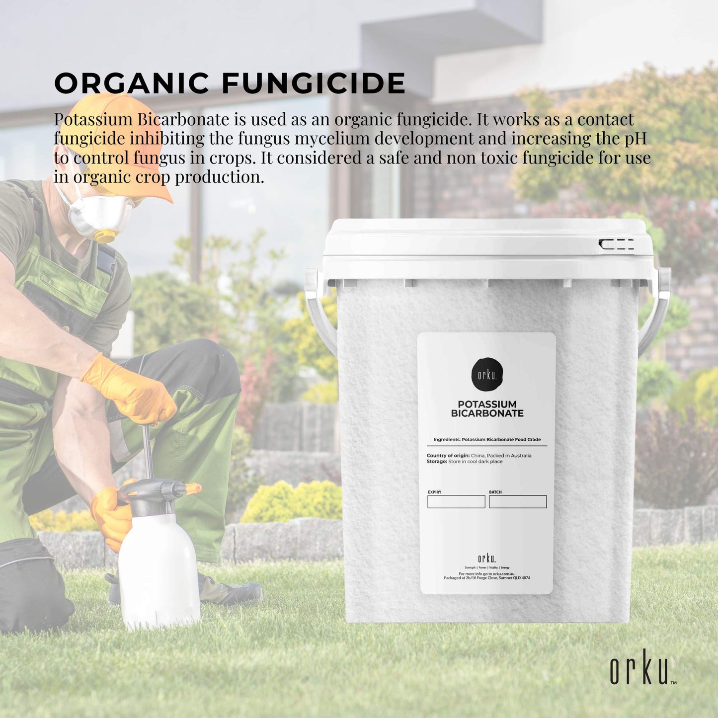 Orku 1.3Kg Potassium Bicarbonate Powder Tub Food Grade FCC for Brewing Baking