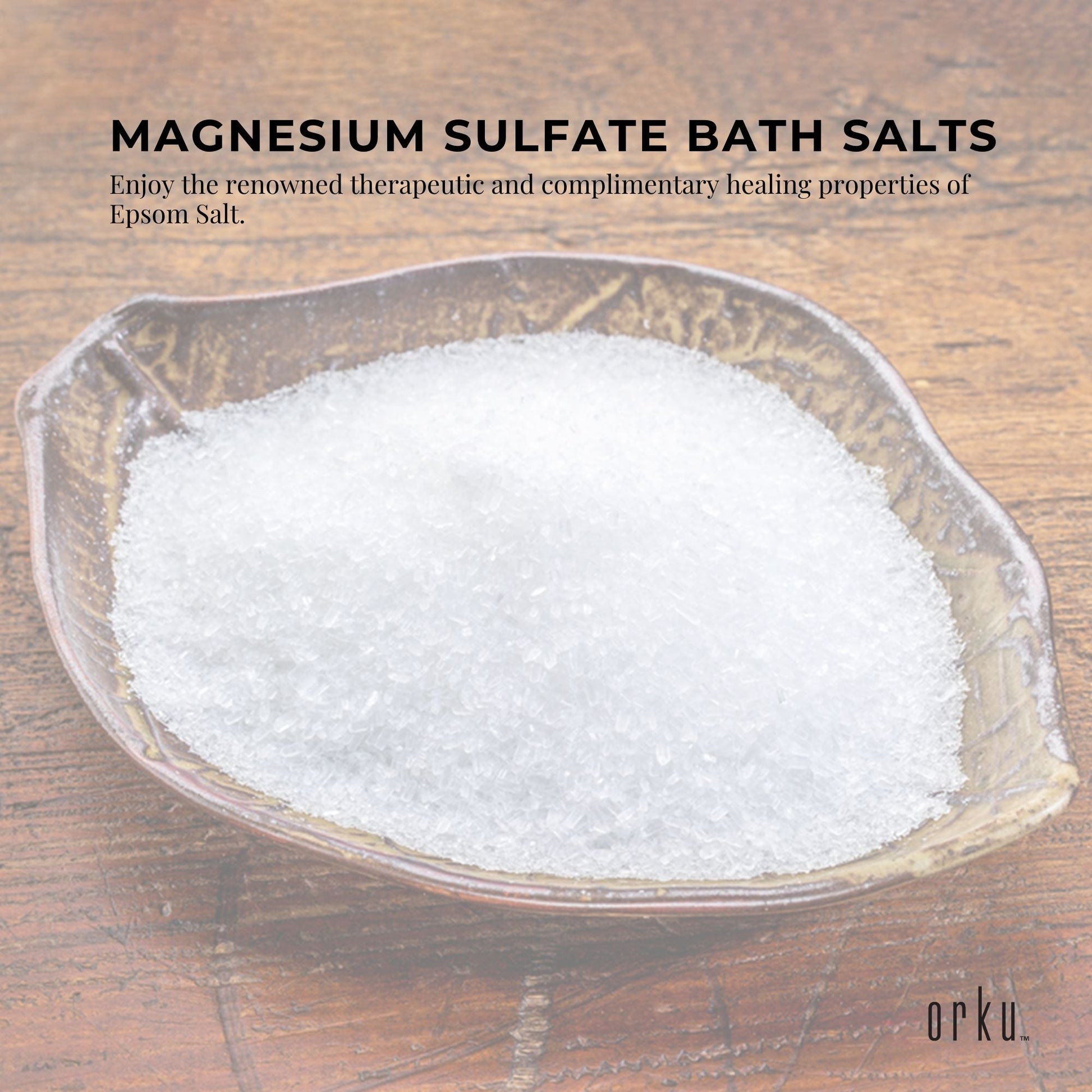 Orku 1.3Kg USP Epsom Salt Tub Bulk Magnesium Sulphate Bath Garden Household Use