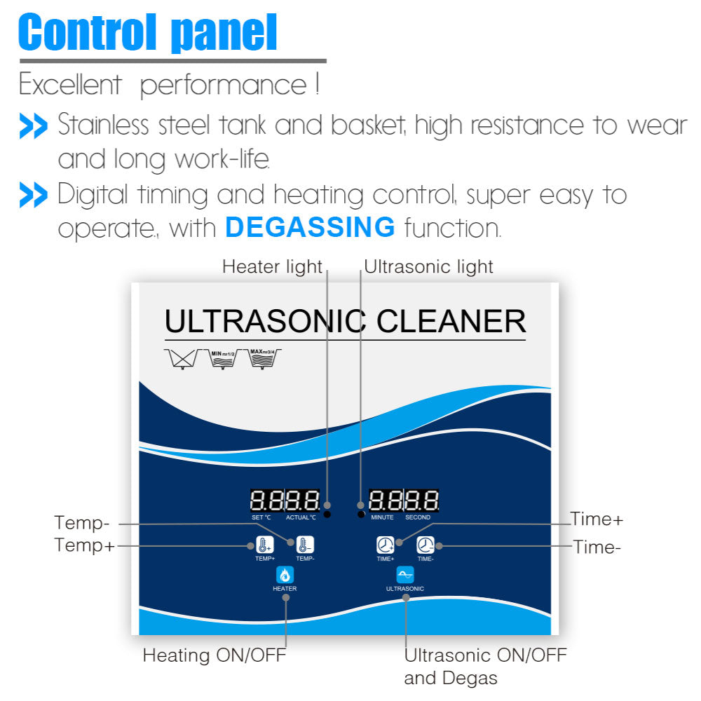 Orku 1.3L Ultrasonic Jewellery Cleaner Professional Machine + Digital Timer