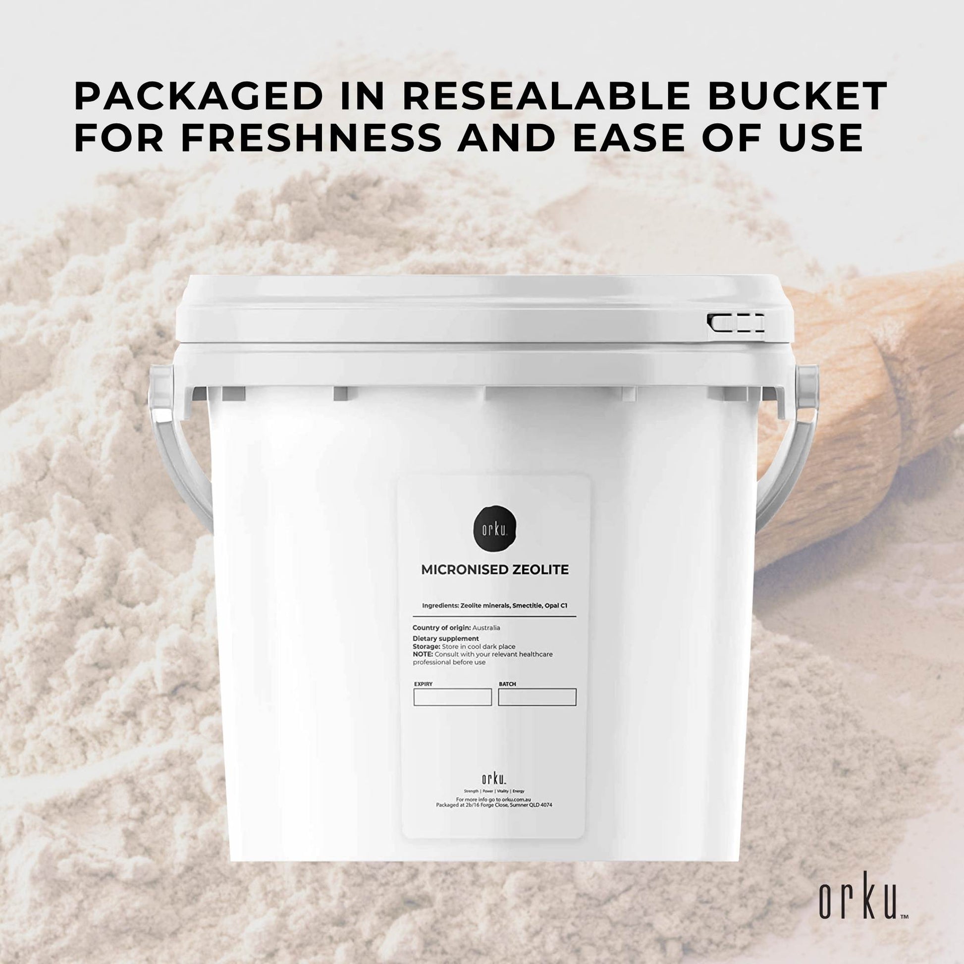 Orku 1.3kg Ultrafine Micronised Zeolite Powder Tub Natural Clinoptilolite Mineral