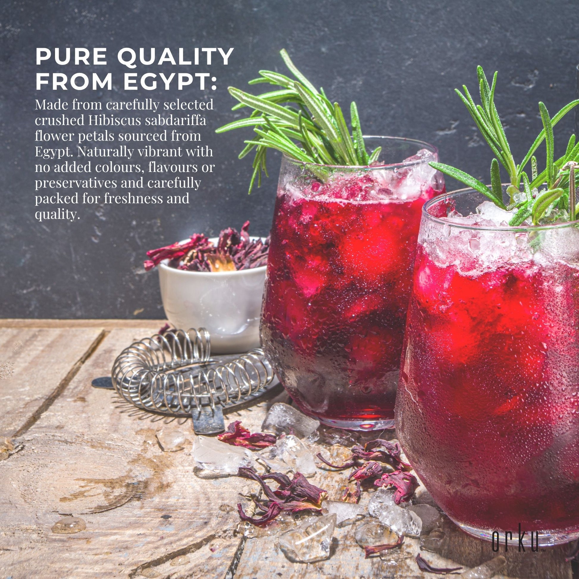 Orku 25g Organic Hibiscus Rosella Flower Crushed Dried Herbal Tea