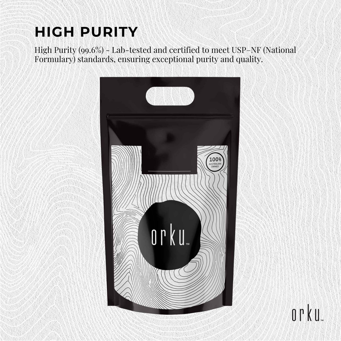 Orku 20Kg Myo Inositol Powder - USP Grade High Purity Unflavoured