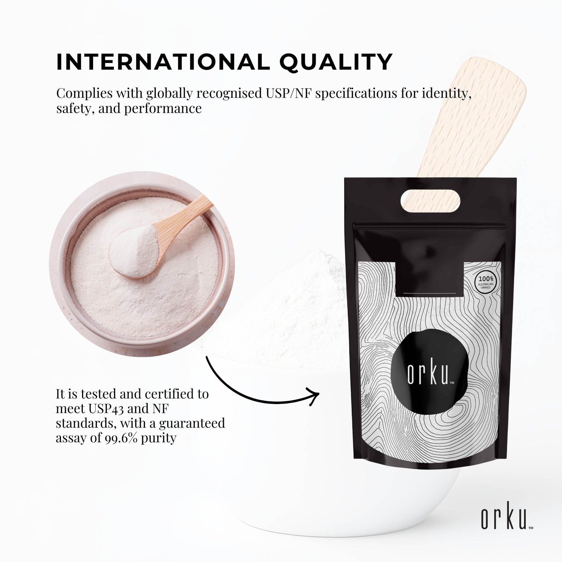 Orku 20Kg Myo Inositol Powder - USP Grade High Purity Unflavoured