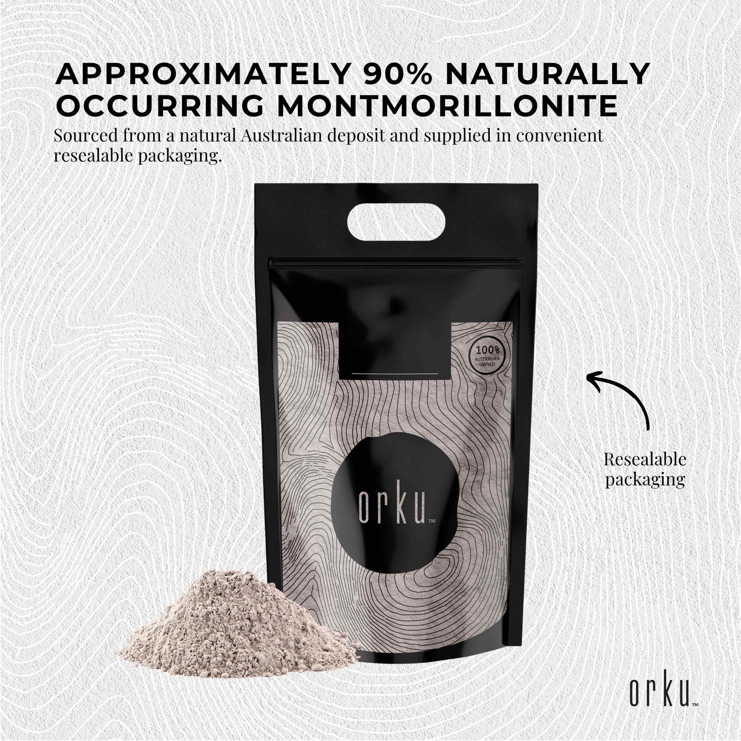Orku 20Kg Organic Bentonite Clay Powder Cosmetic Grade Montmorillonite